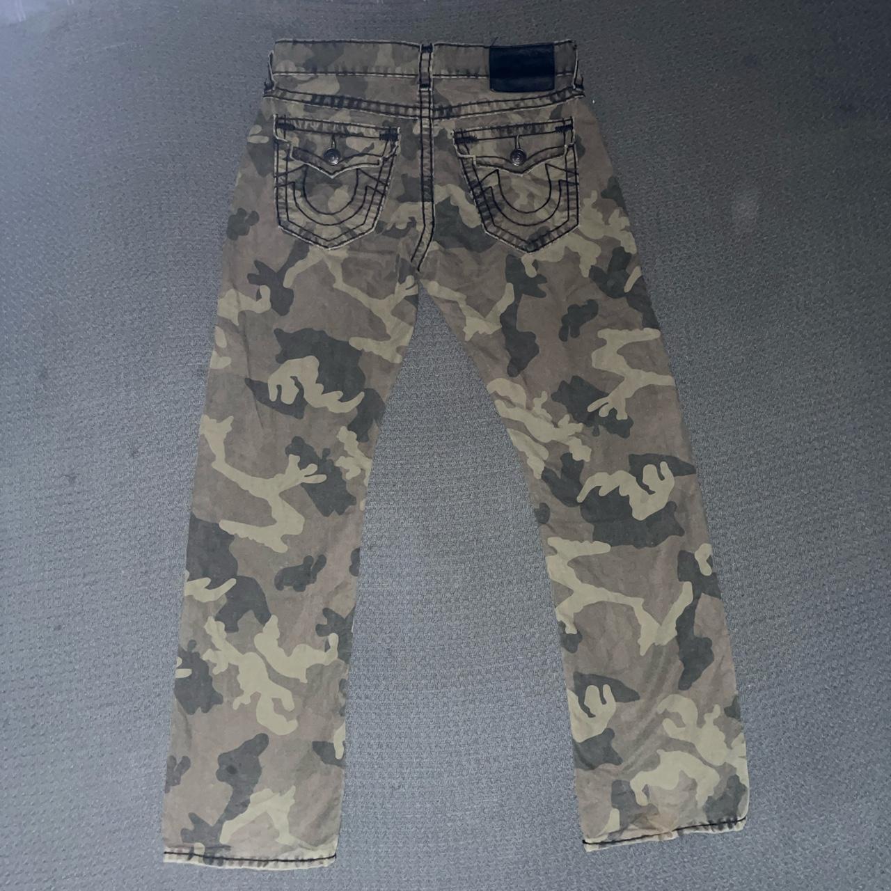 Size 32 camo true religion Ricky jeans So sought... - Depop