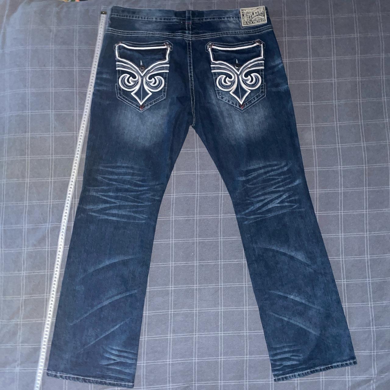 affliction baggy cooper jeans Waist size 40 33inch... - Depop