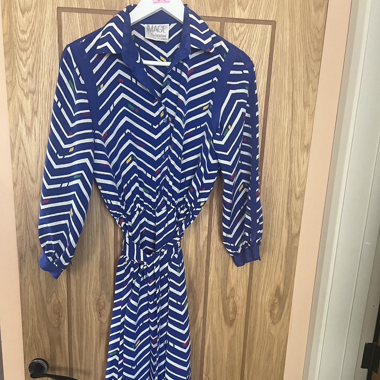 Debenhams blue and white dress hotsell