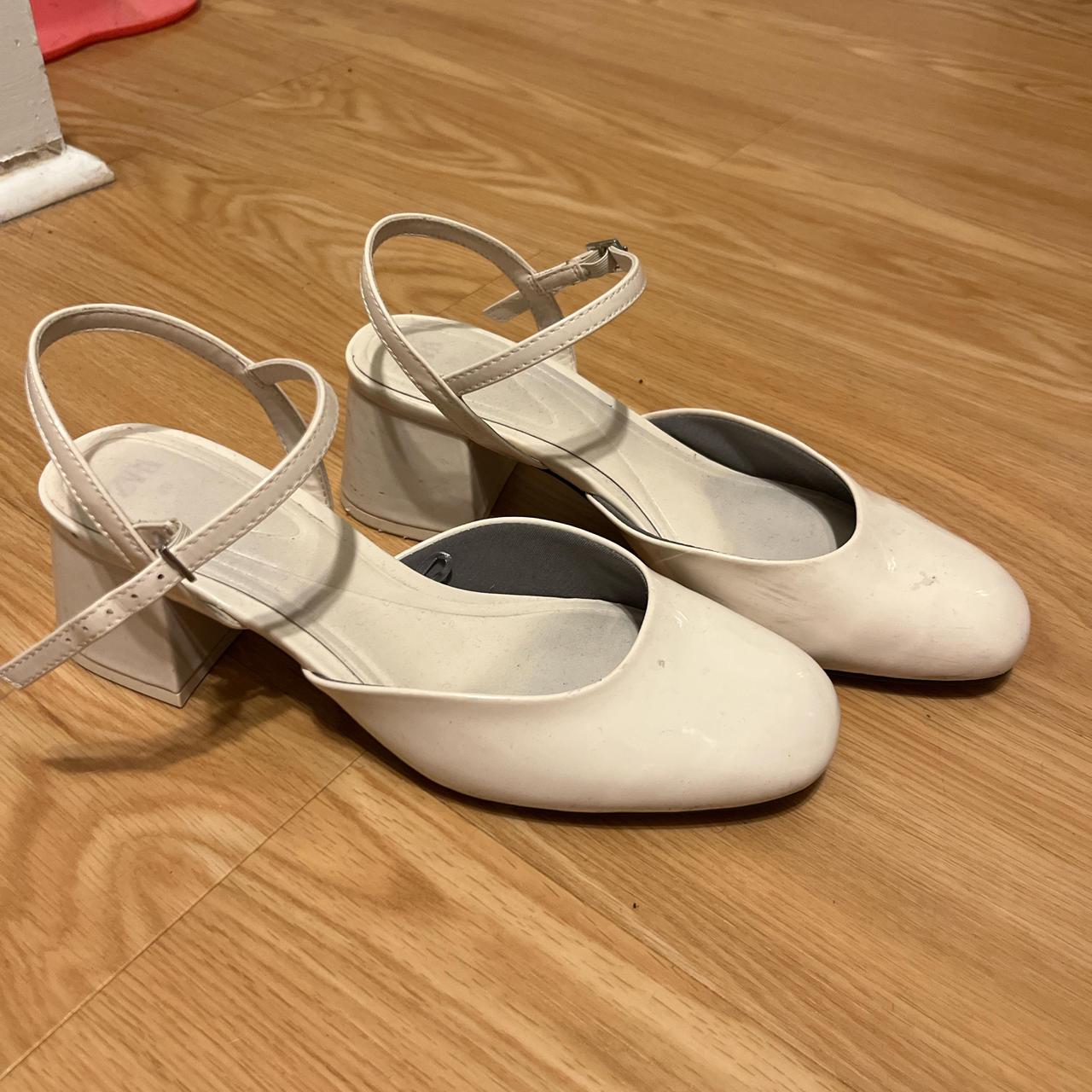 Barely worn Zara Mary Janes in cream/white Depop