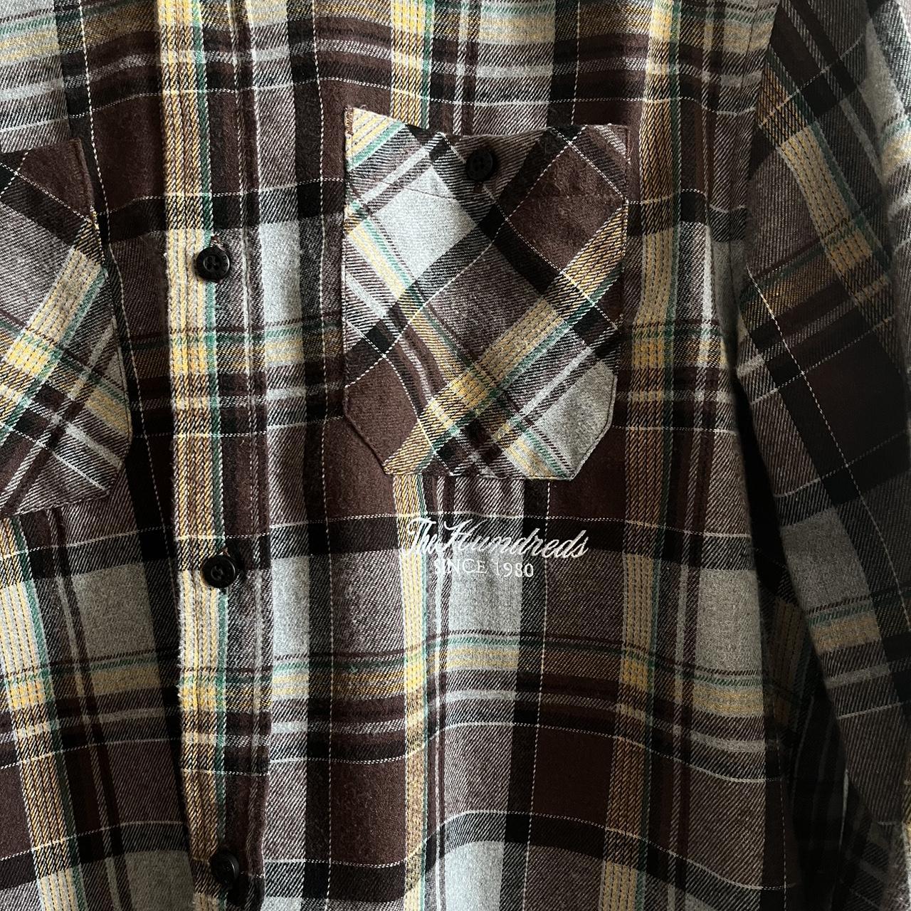 The Hundreds Men's Brown and Grey Shirt Depop