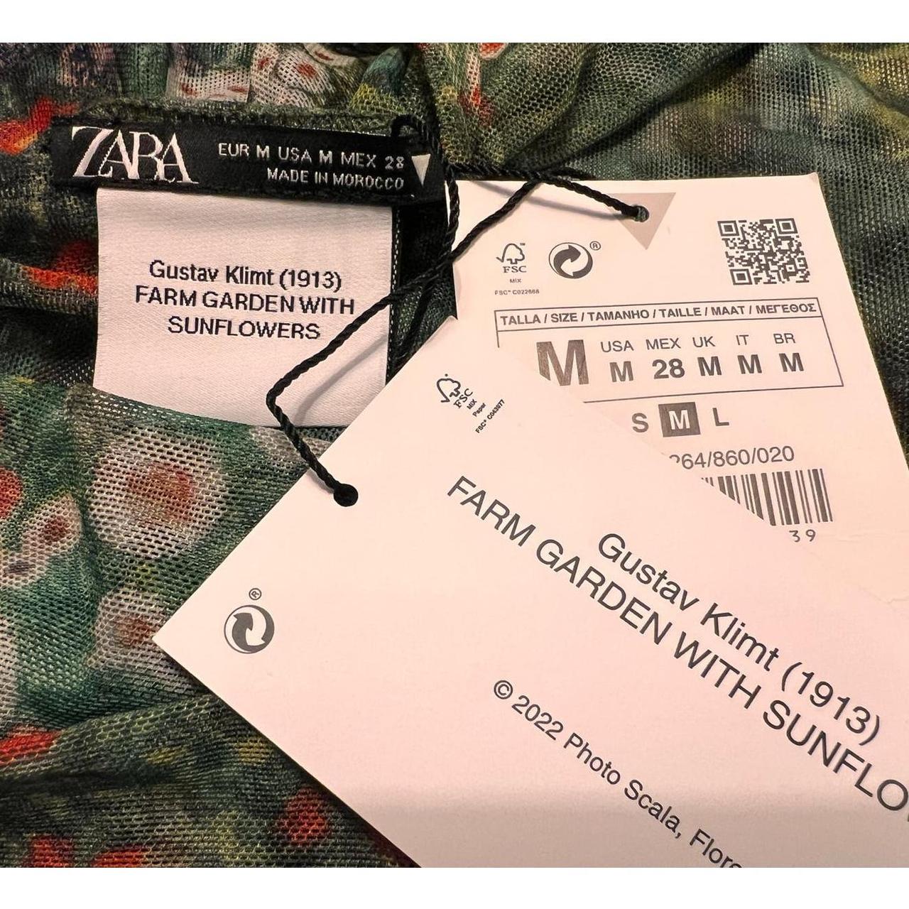 Zara Sheer Bodysuit Gustav Klimt Farm Garden with... Depop