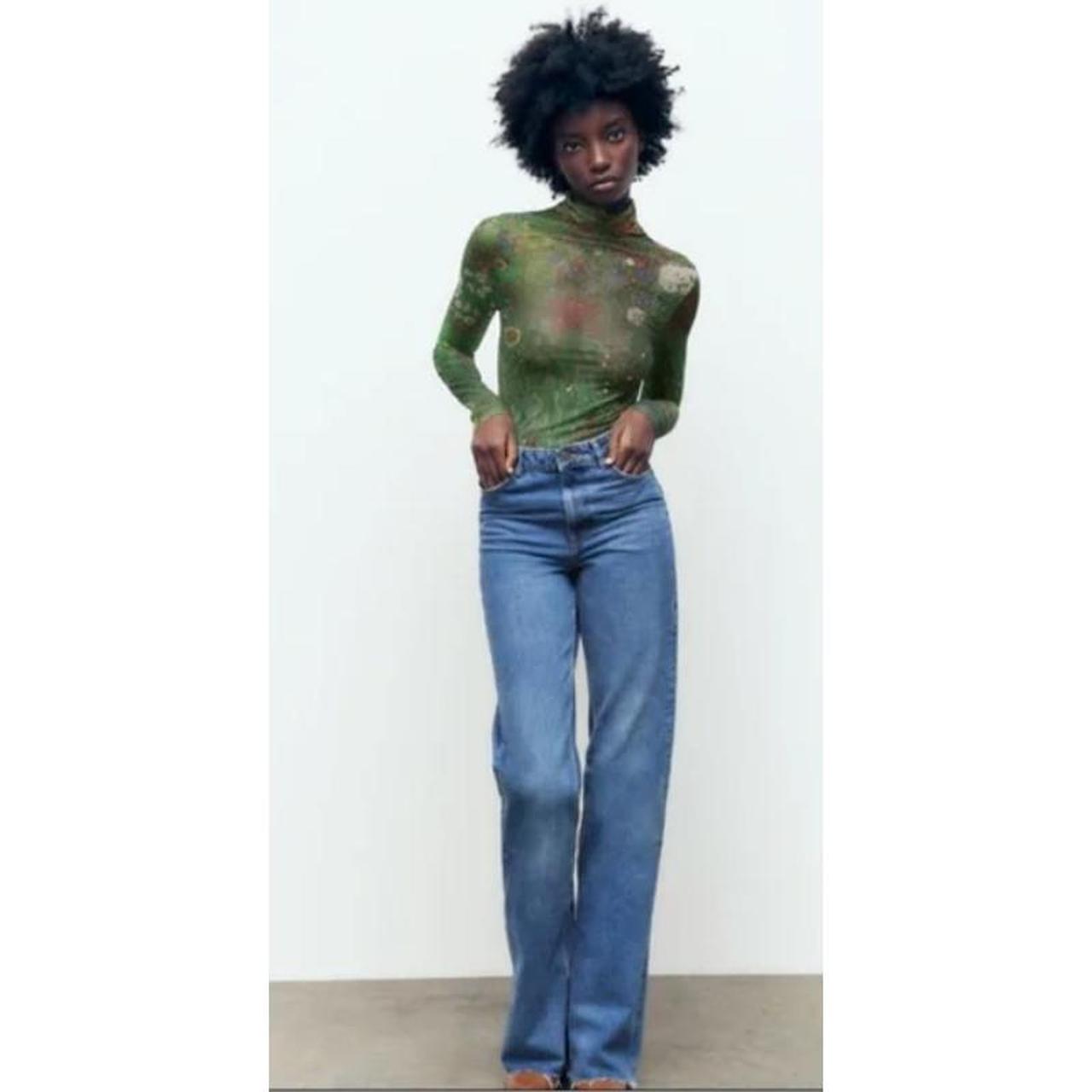 Zara Sheer Bodysuit Gustav Klimt Farm Garden with... Depop