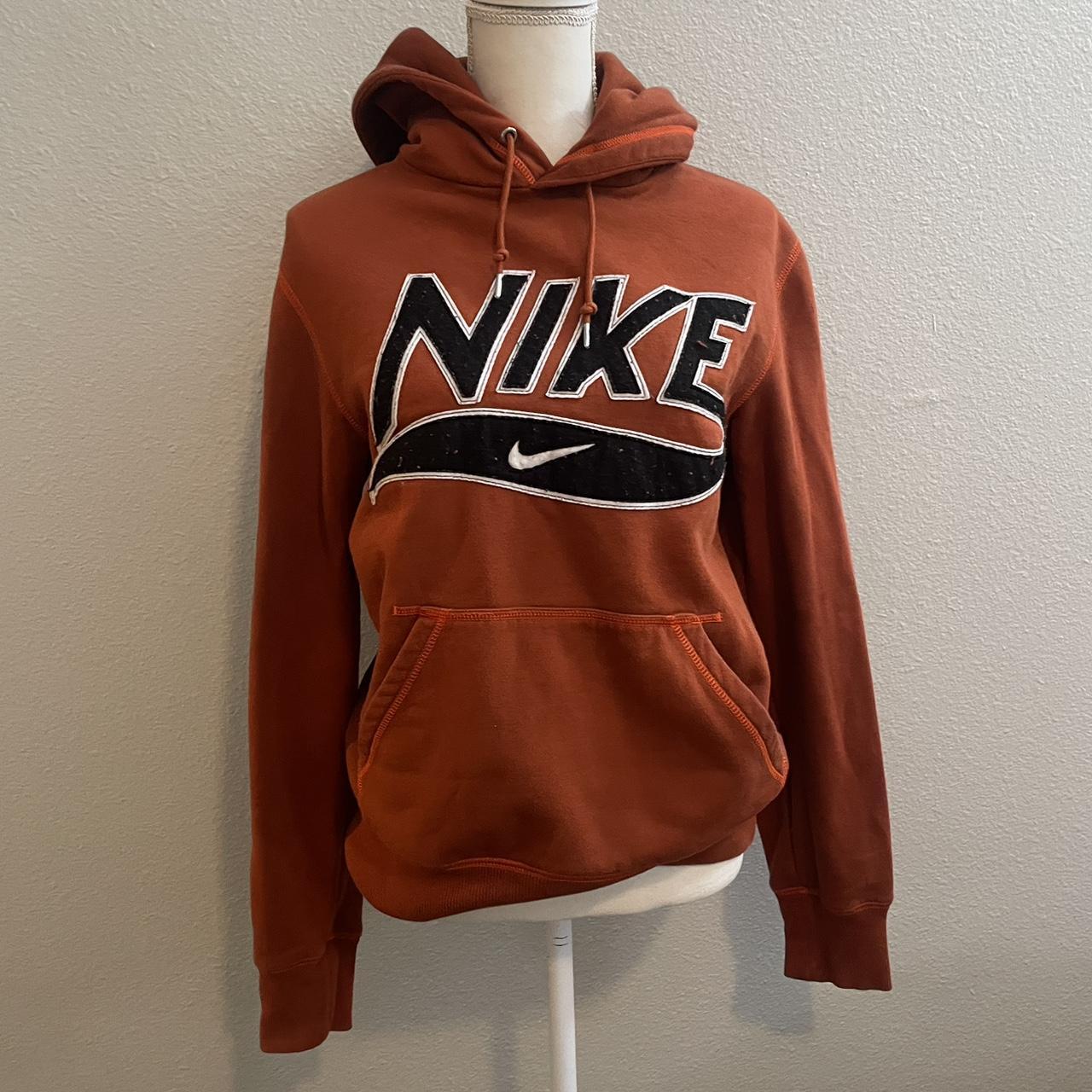 Burnt orange Nike Hoodie Good condition Size: Men... - Depop