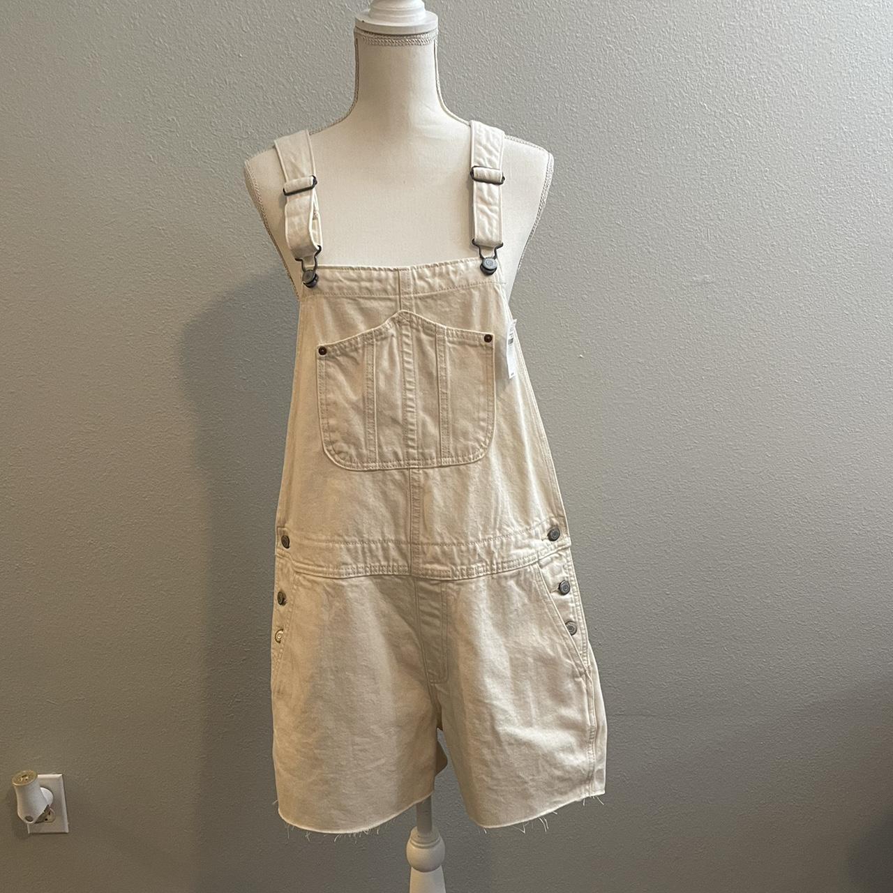 Cream Overalls Never worn Size Large, fits a size... Depop