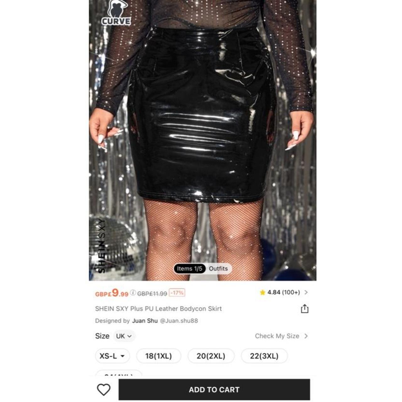 Plus size black vinyl skirt best sale