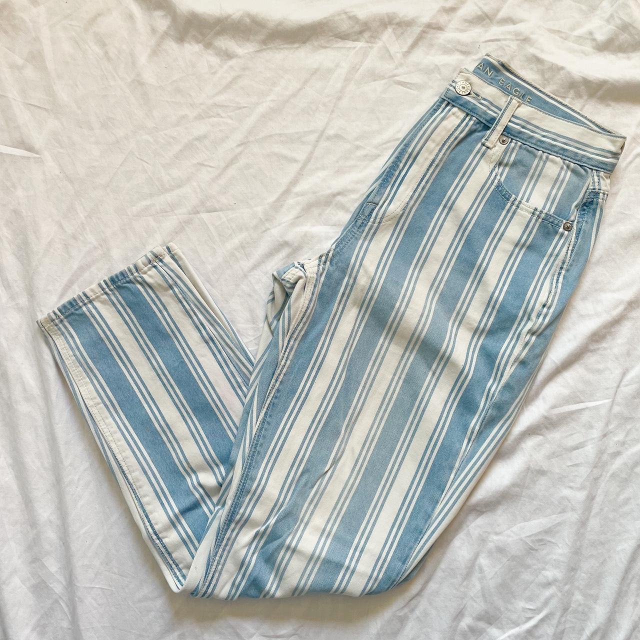 American Eagle Outfitters Women's Blue And White Jeans 