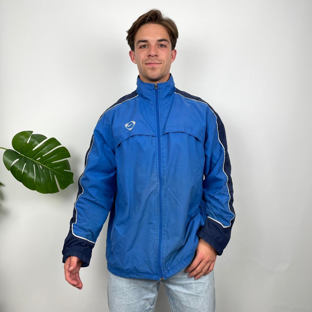 Vintage popular Nike Blue Windbreaker Jacket Embroidered Swoosh XL