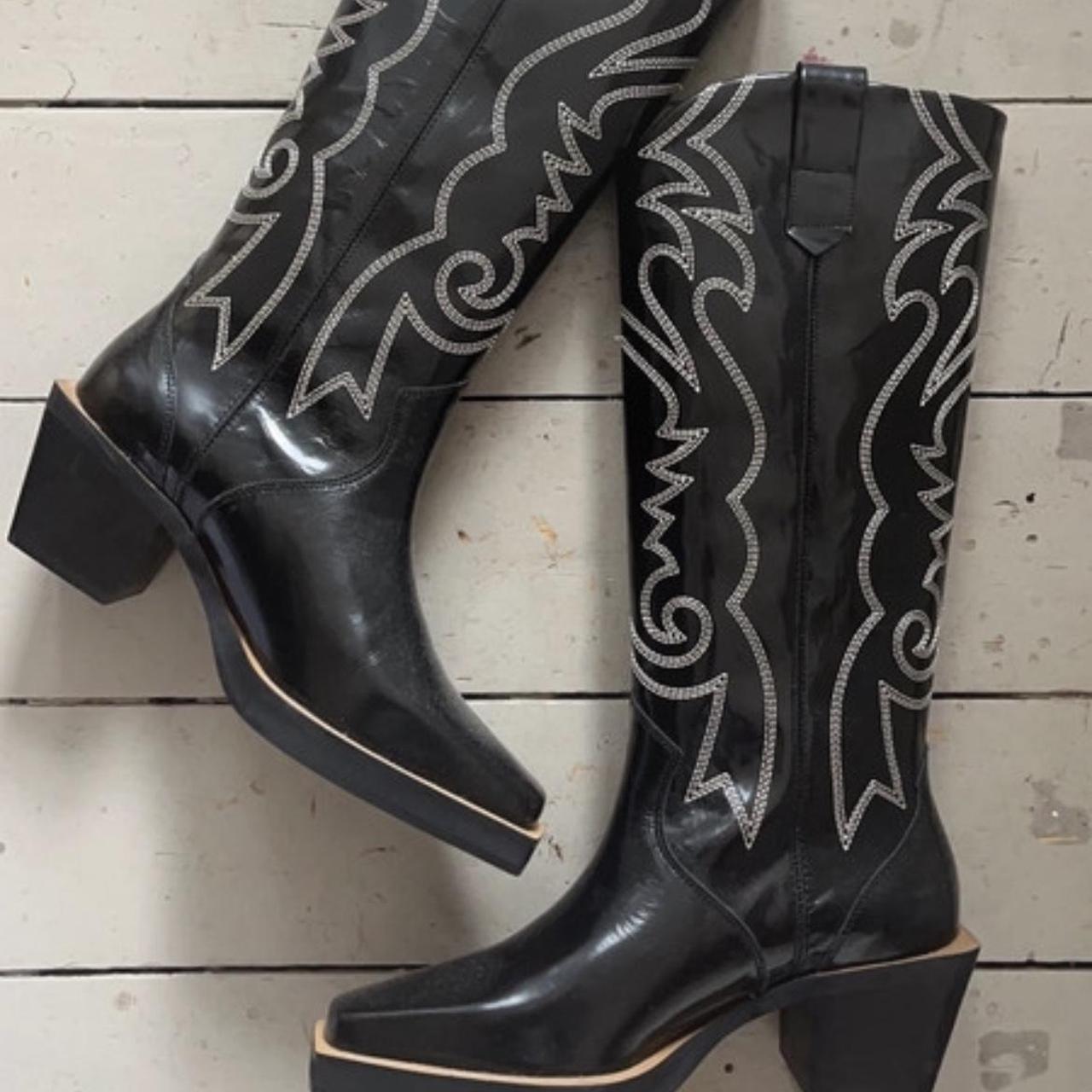 Cowboy boots river island best sale