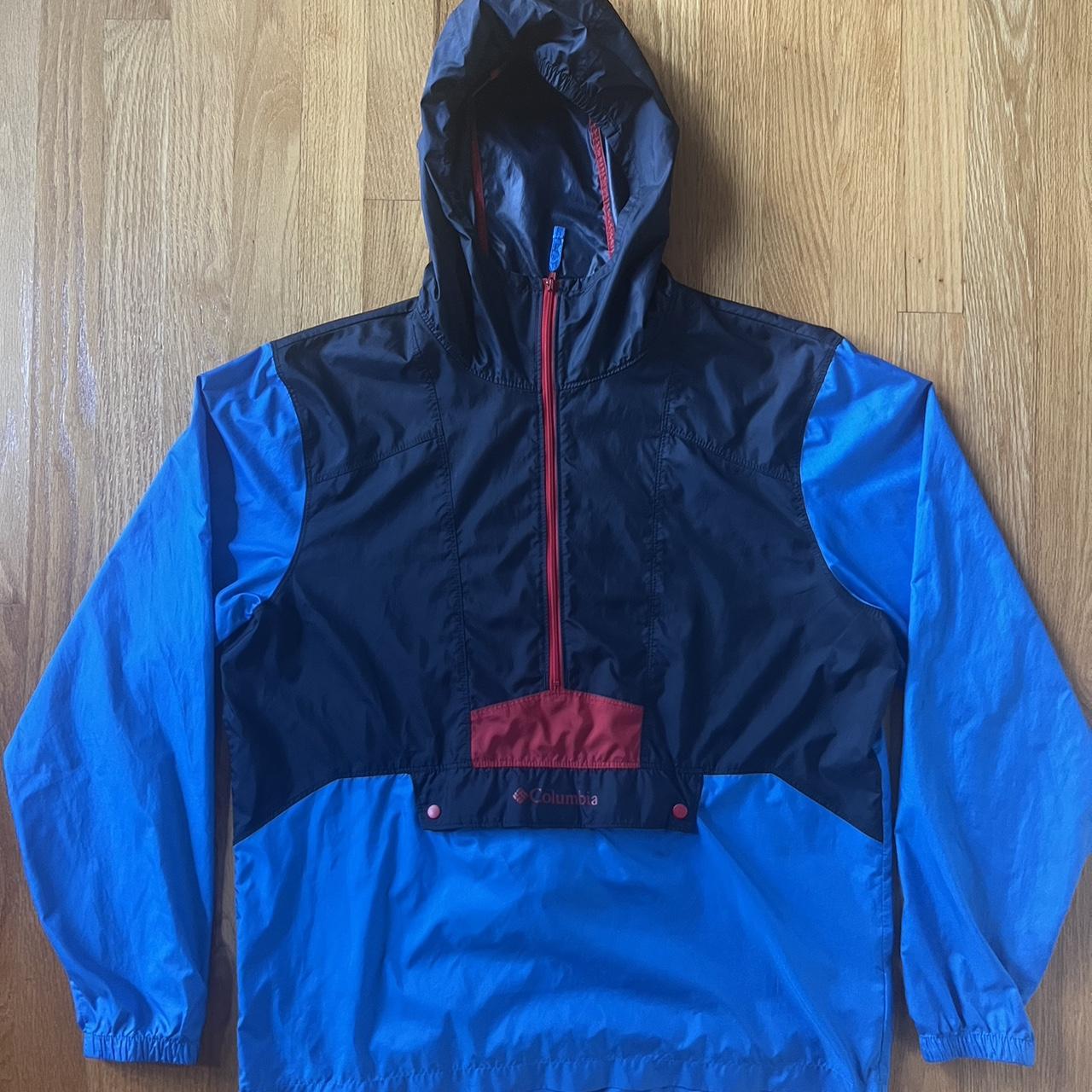 Columbia Flashback Windbreaker Blue Red and Navy. Depop