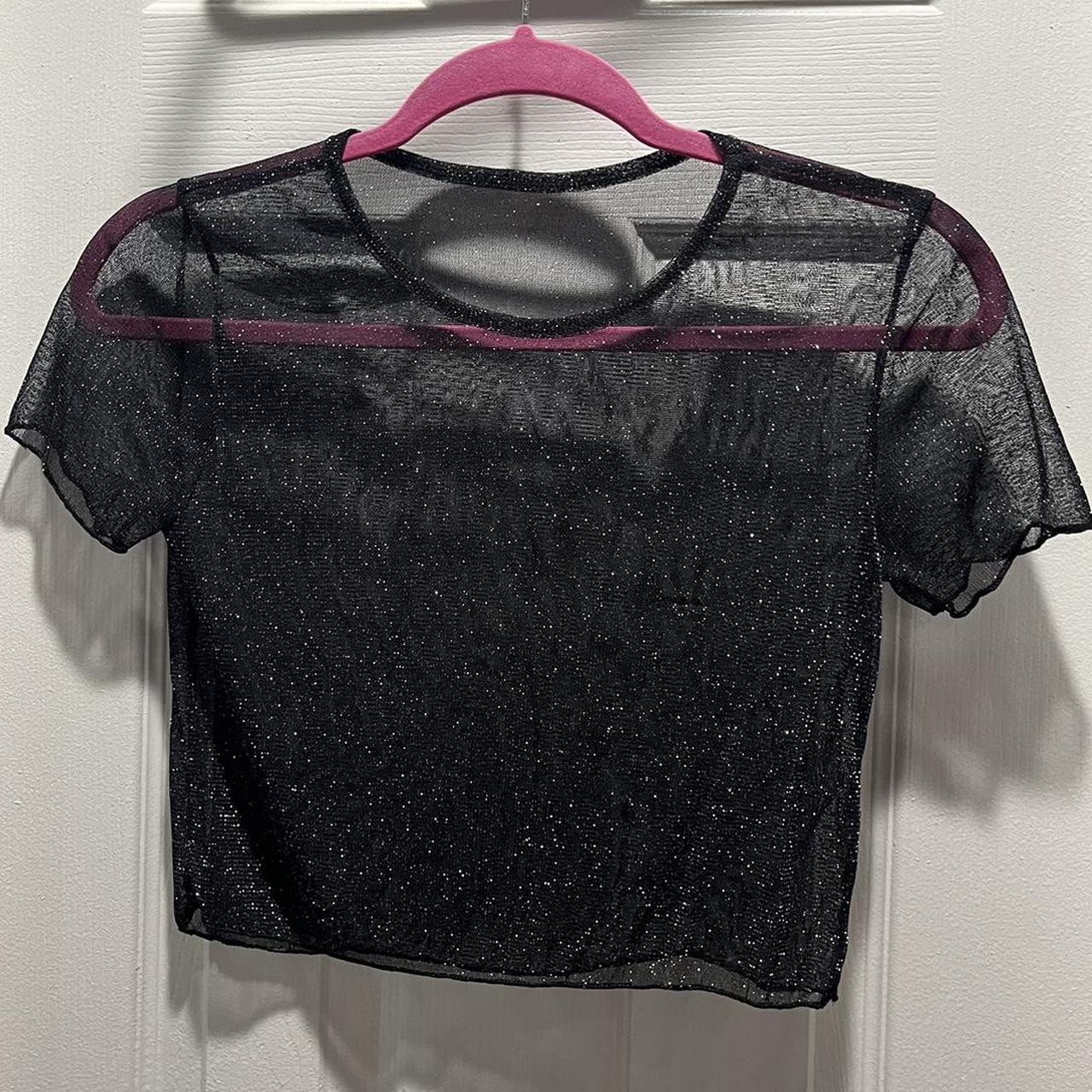 Accessorize Women's Black and Silver Crop-top | Depop