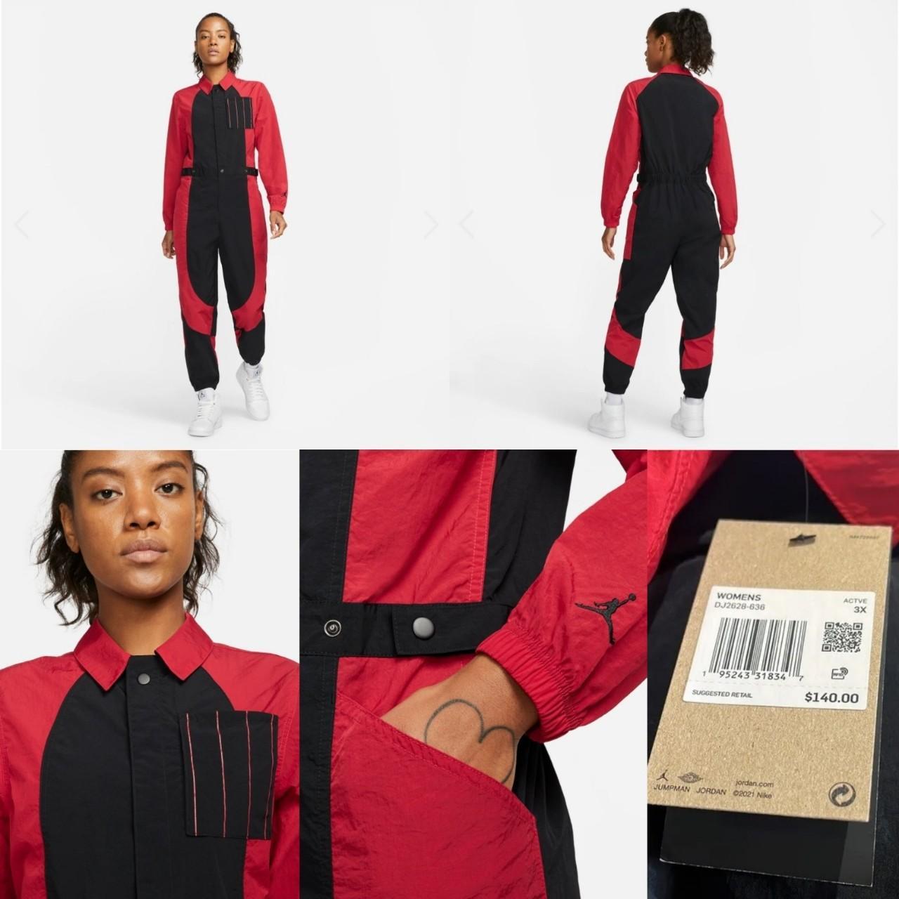 Womens S SMALL Air Jordan Flight Suit Essentials Jumpsuit Red