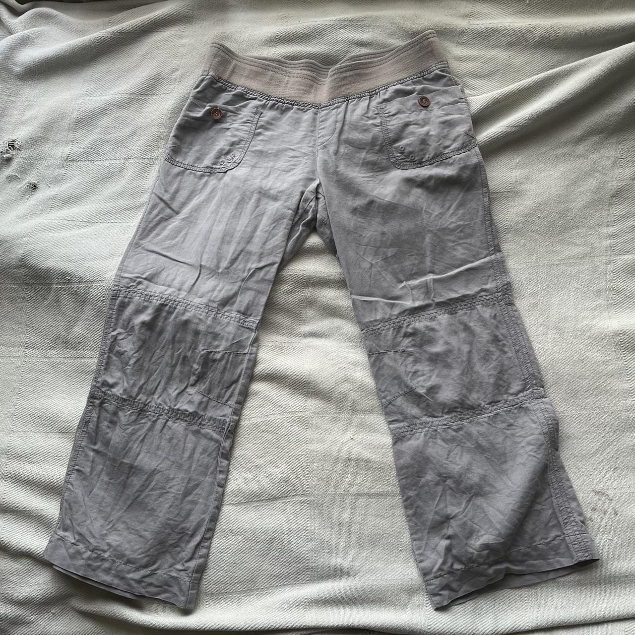 low rise cargo-esque pants, very light and... - Depop