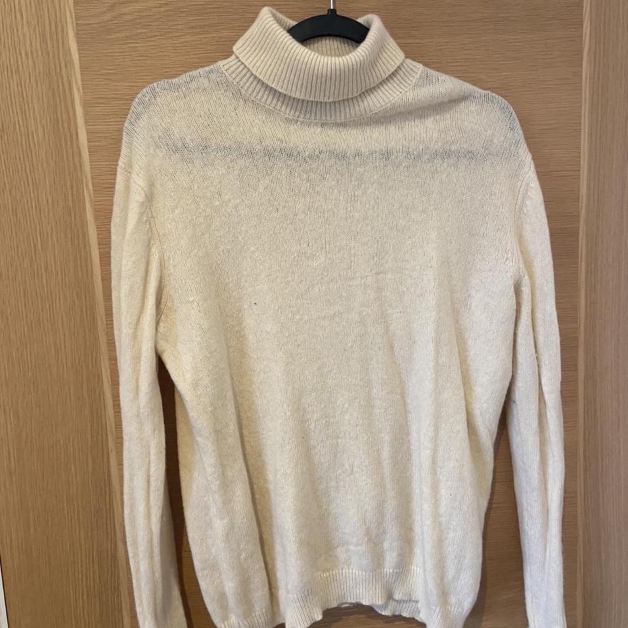 Mens asos cream roll neck jumper - Depop