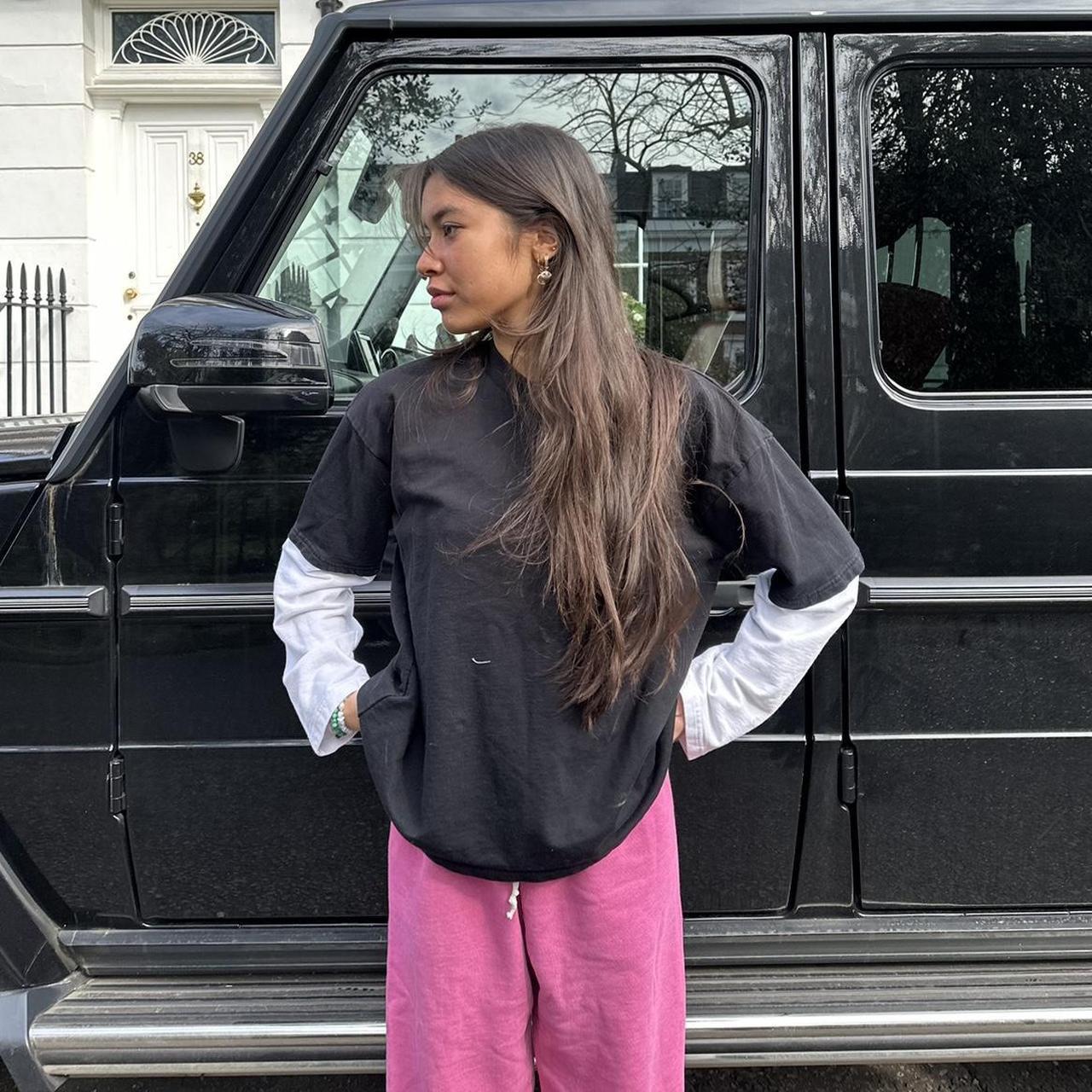 Vintage 90s rare USA softest black double layer top | Depop