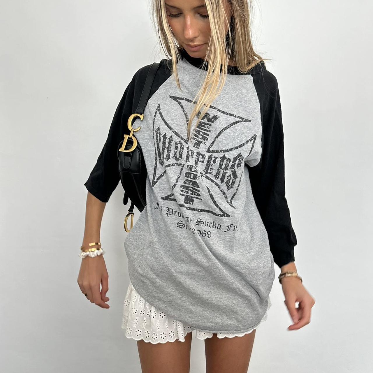 Vintage 90's West Coast Choppers long sleeve grey | Depop Vintage 90's West Coast Choppers long sleeve grey | Depop