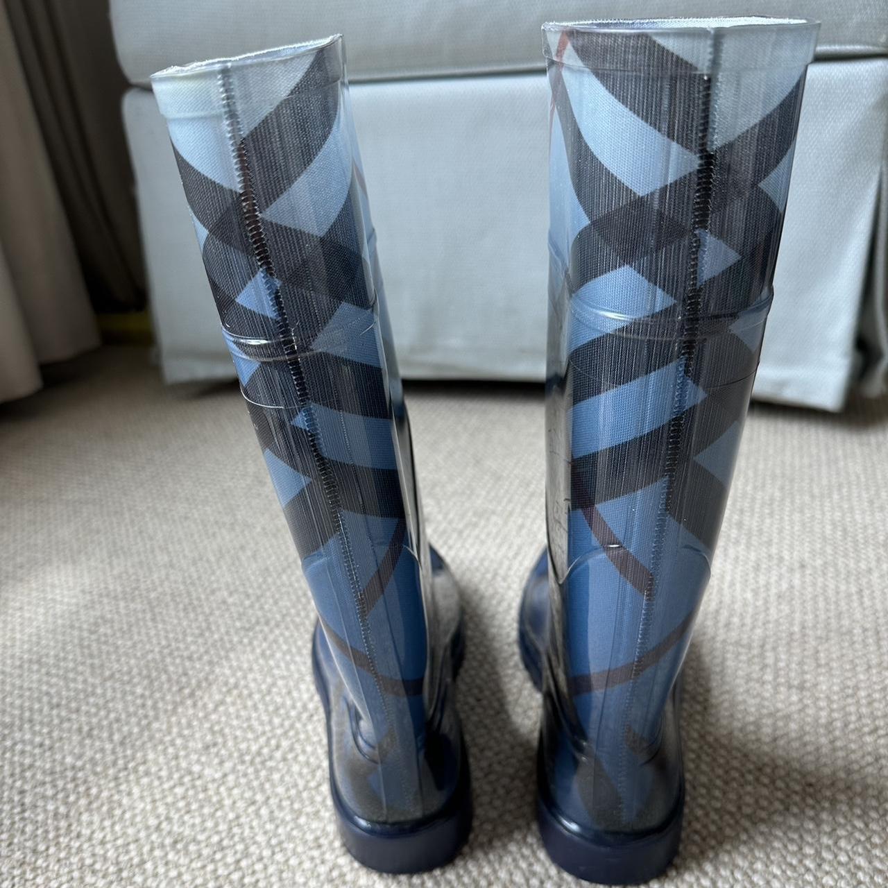 Burberry rain hot sale boots blue