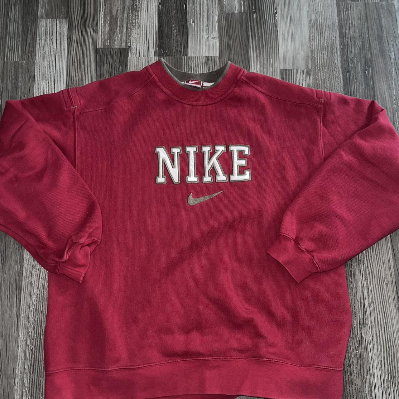Nike air Swoosh Vintage spellout Pullover Size M... - Depop