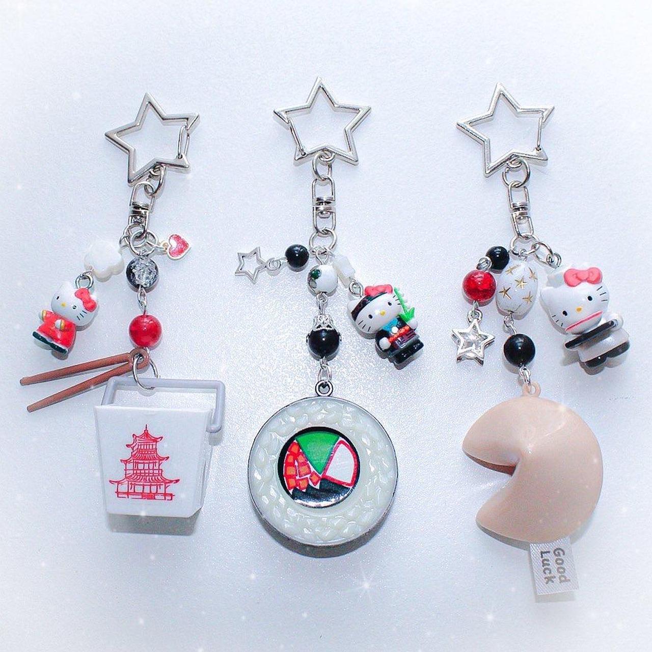 Hello Kitty & Foods Keychains . ⭒ Message... Depop