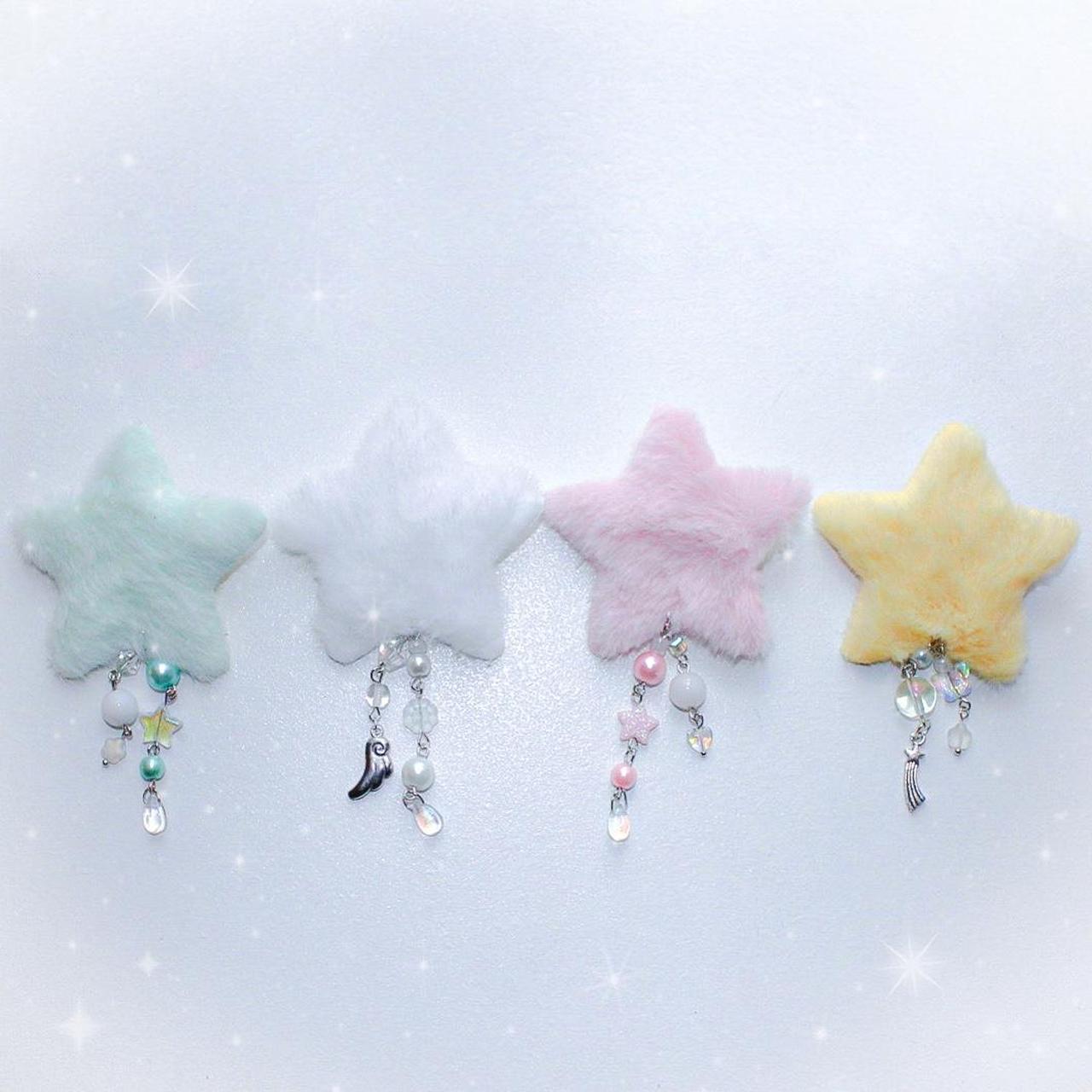 Fluffy Star Beaded Hair Clip