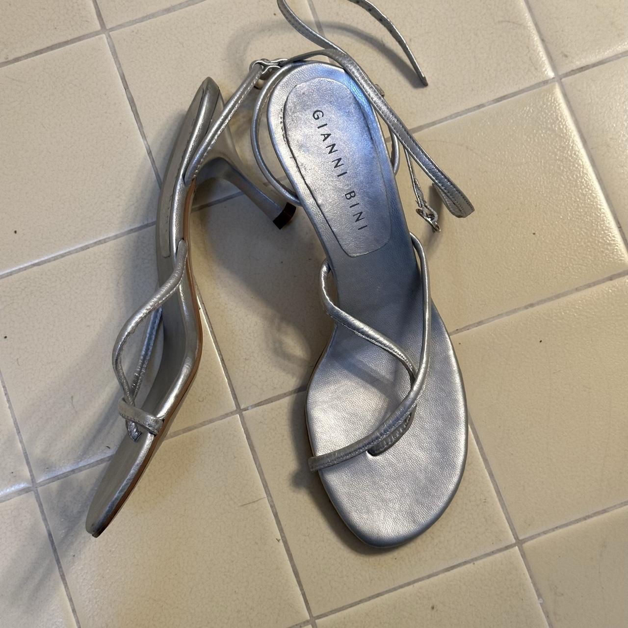 Gianni Bini Women's Silver Sandals | Depop