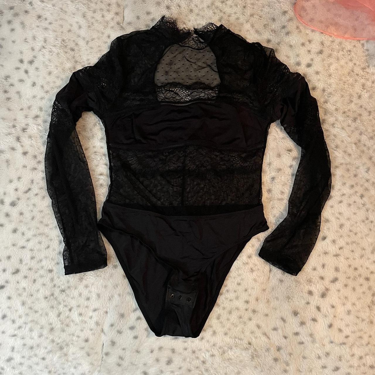 Thistle & spire black lace body suit small new