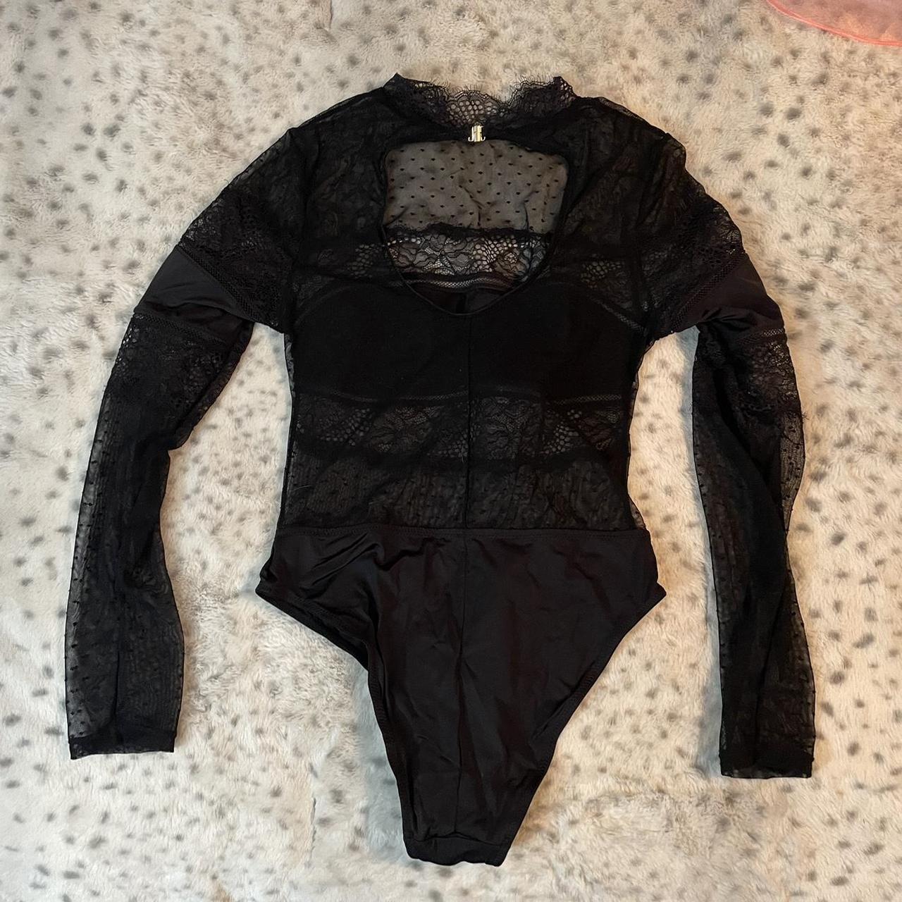 Thistle & spire black lace body suit small new - Depop