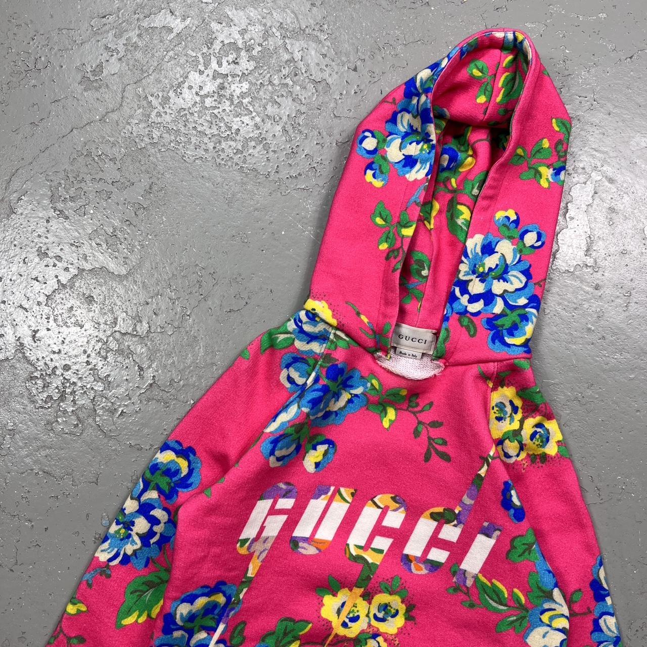 Gucci Hoodie Kids Pink Floral Size 5 - Depop