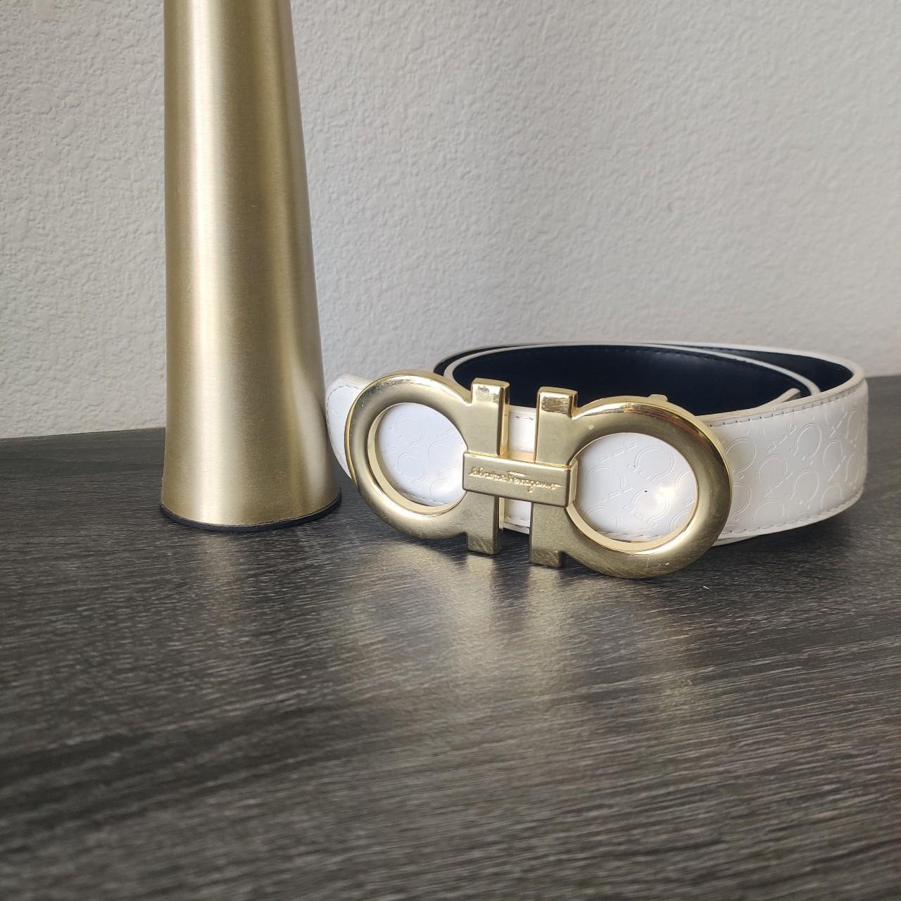 salvatore ferragamo monogram leather belt