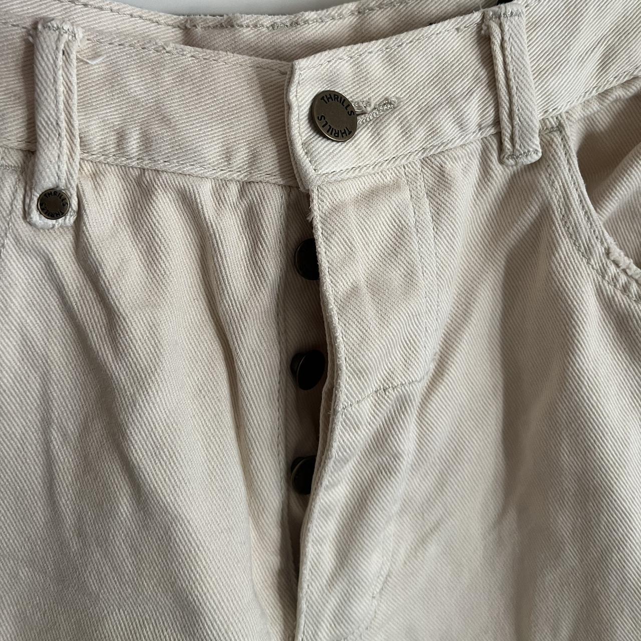 Thrills cream low waisted jeans Size 30 - Depop