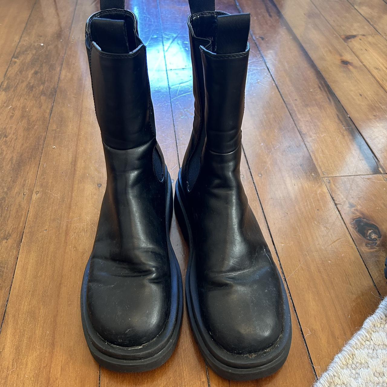 Black combat boots Size 7 Selling because a little... - Depop