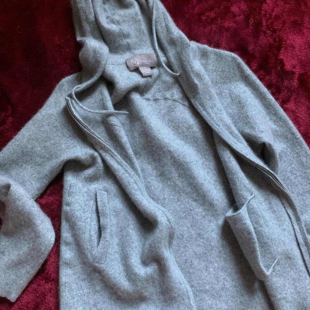 SIENNA ZAC Gray Cashmere Sweater shops Zip Hoodie