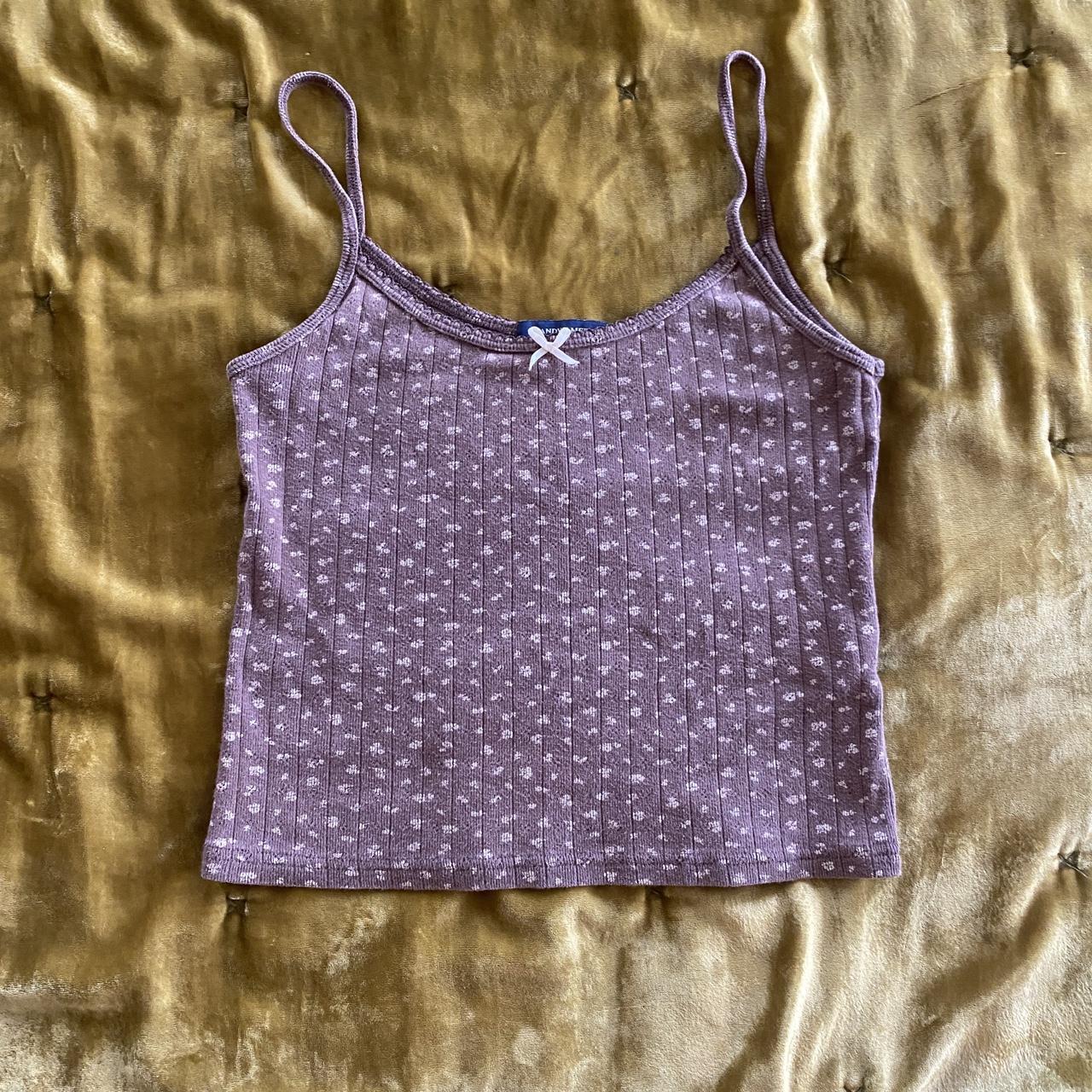 Brandy Melville Women's Brown and Cream Vest Depop