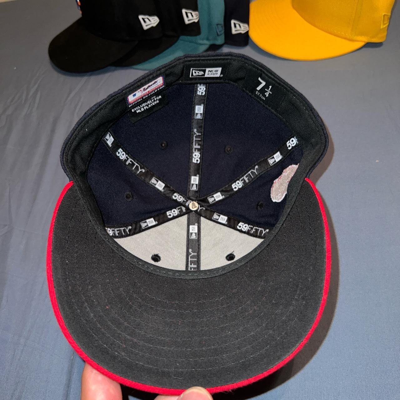 New Era Atlanta Braves Suede Leather Fitted Hat - Depop