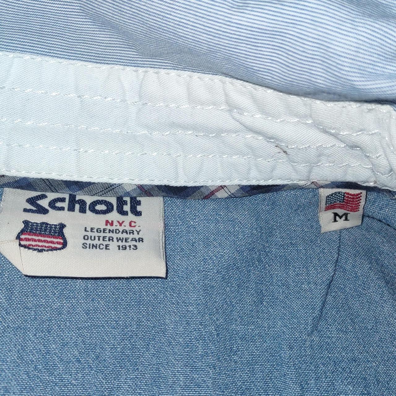 Schott Men's Blue and Red Shirt (2)