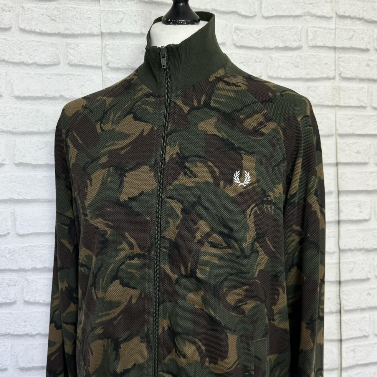 Fred Perry Camo Print Track Jacket Size