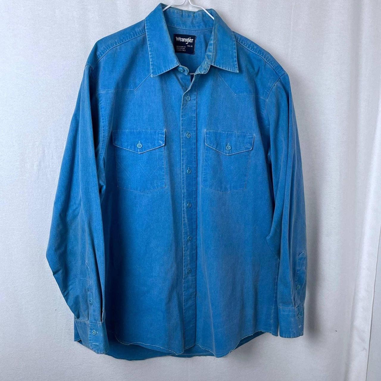 Wrangler Men's Blue Shirt | Depop