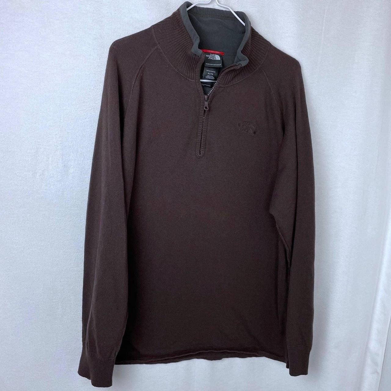 Chocolate Brown The North Face 1/4 Zip Pullover... - Depop