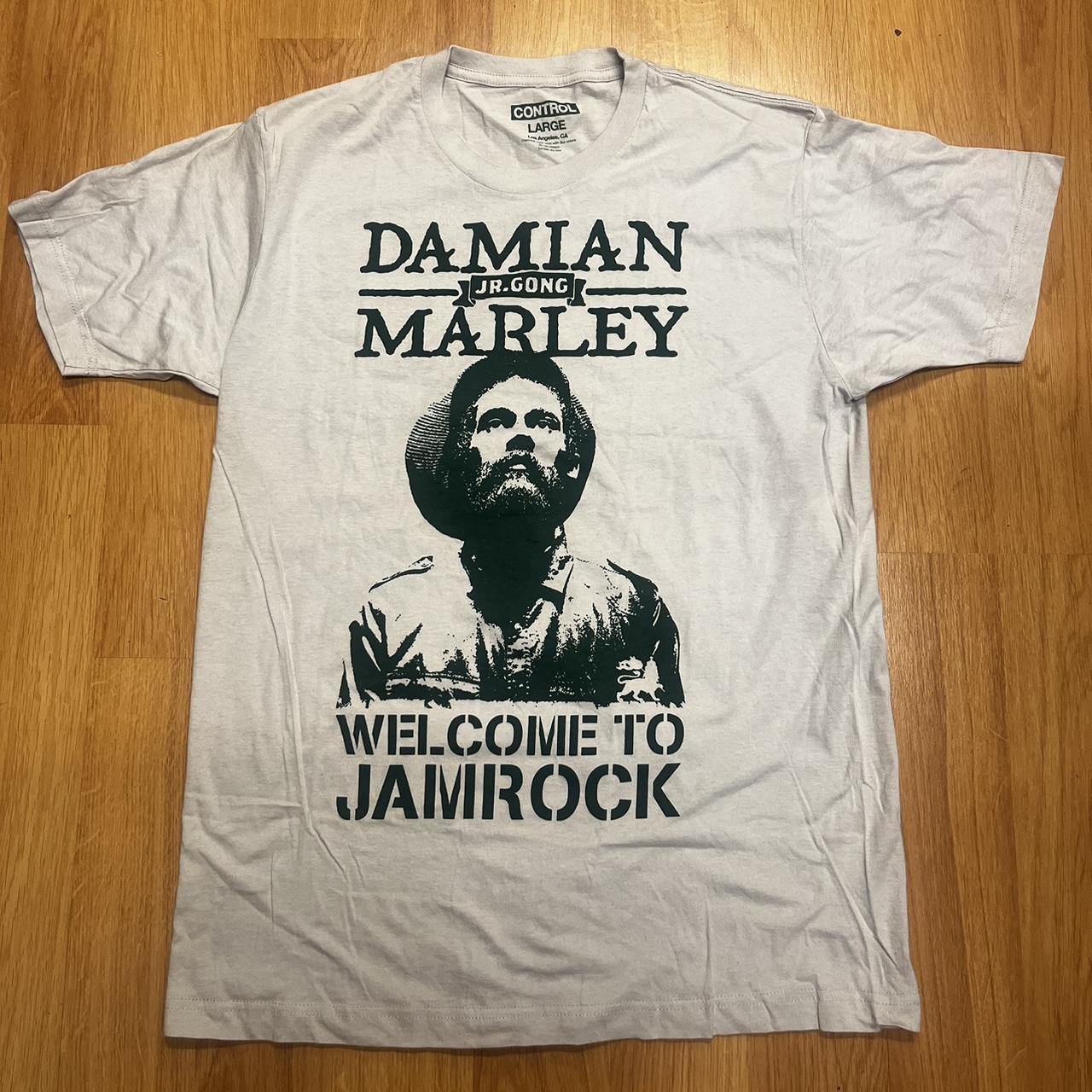 送込　Damian 'Junior Gong' Marley　WELCOME TO JAMROCK　ダミアン・マーリー　半袖Tシャツ 白　Mサイズ