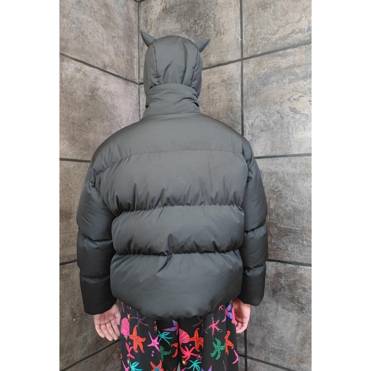 Devil horn bomber jacket Skeleton patch hood puffer... Depop