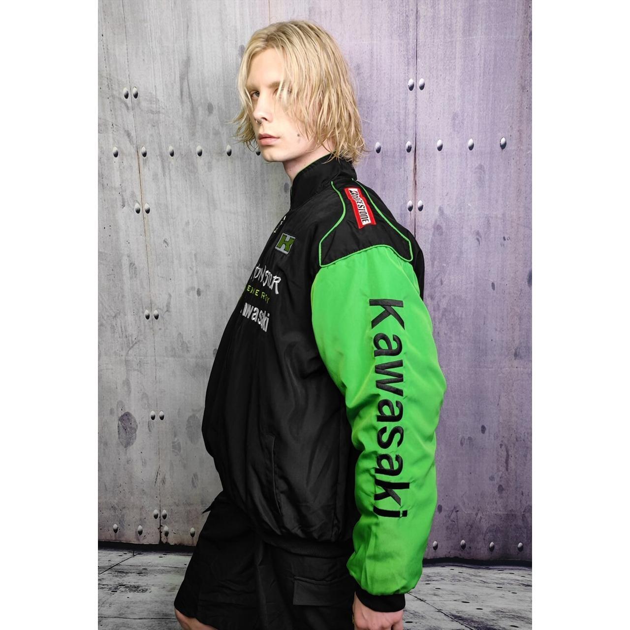 rosymonster アウター Monster motorcycle jacket patch Kawasaki racer | Depop