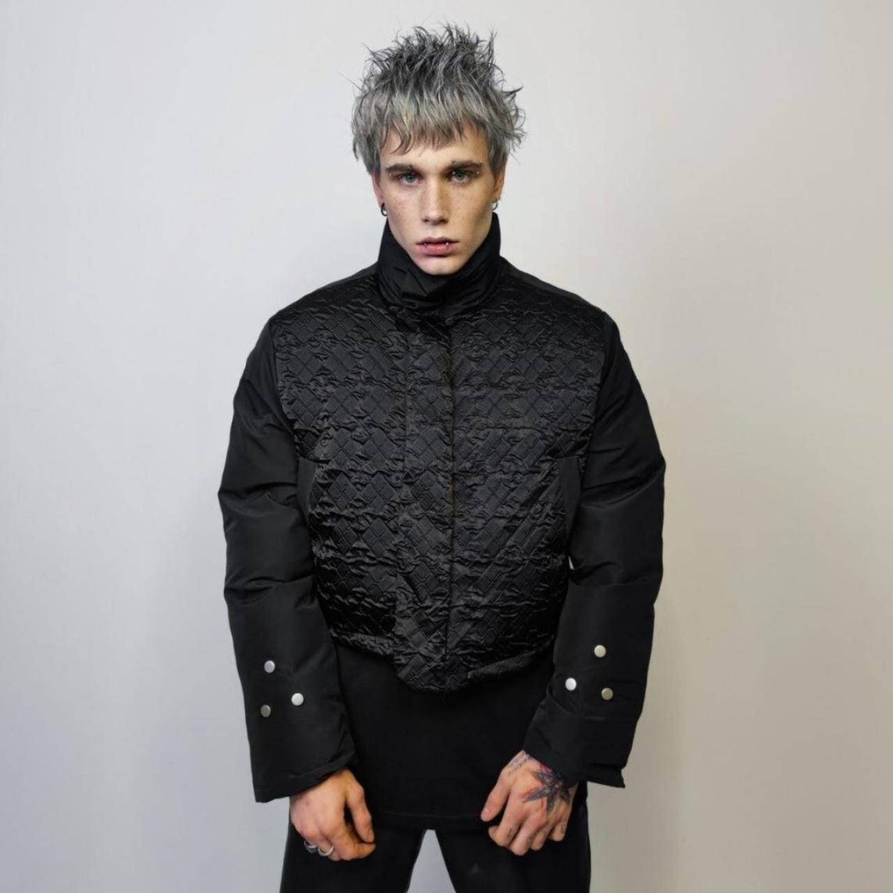 Cropped bomber jacket raised neck puffer Depop