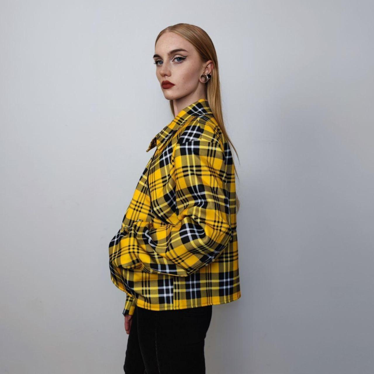 Punk tartan jacket plaid print grunge bomber catwalk | Depop