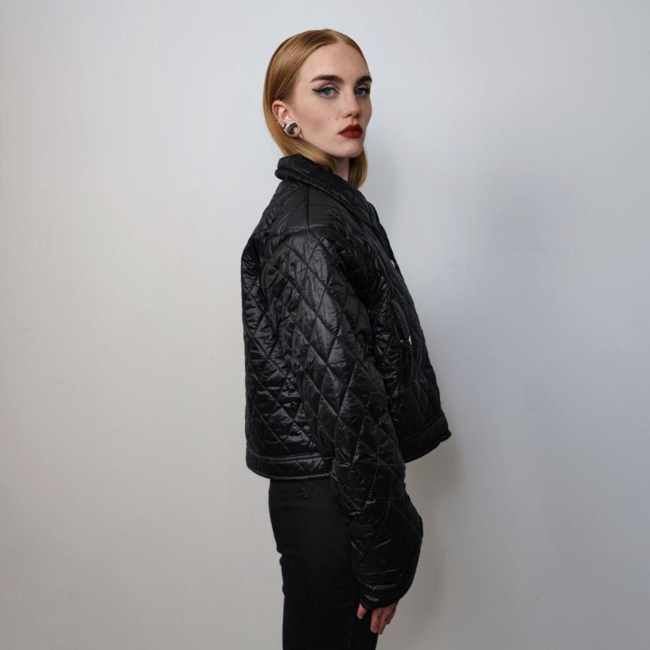 Cropped bomber jacket quilted short puffer grunge | Depop