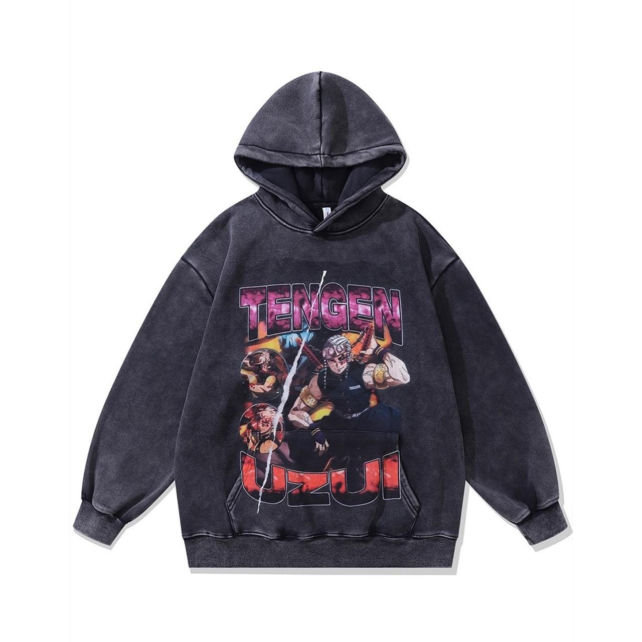 Tengen Uzui hoodie vintage wash pullover anime Depop