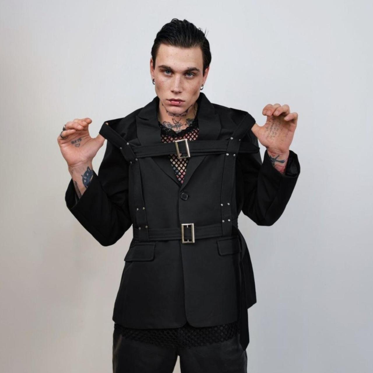 スーパーセール 薄らい punk Y2K grunge jacket flight fur buckle ジャケット・アウター