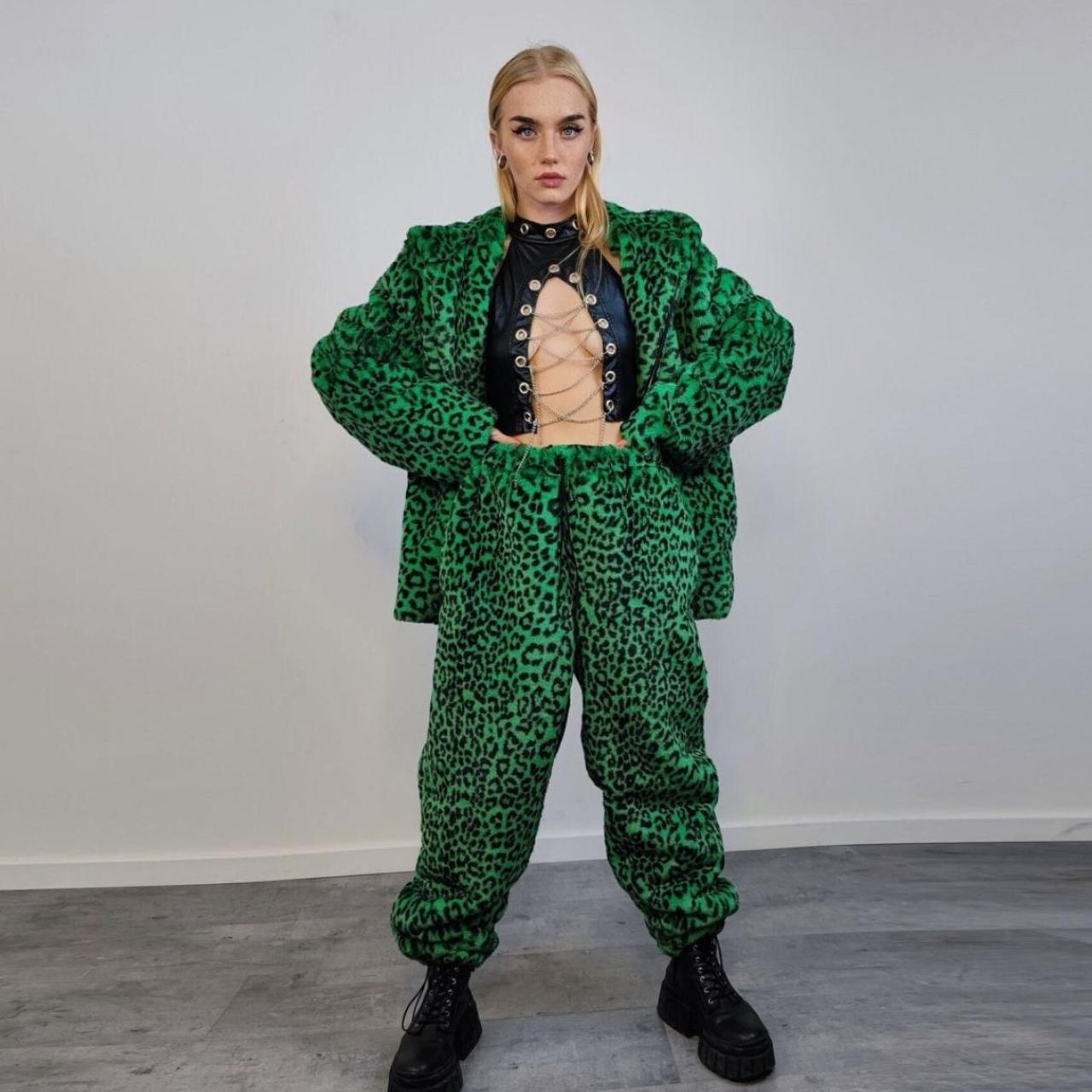 Faux Fur Animal Print Joggers Womens Leopard Faux Fur Joggers