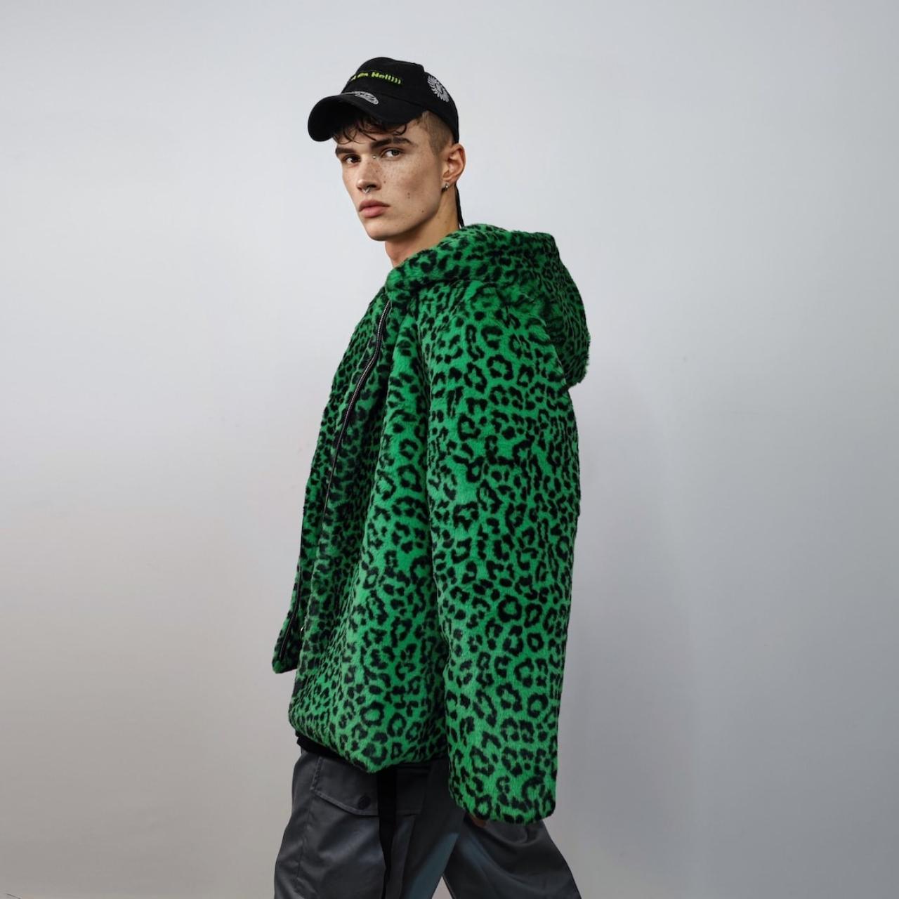 Green leopard print jacket best sale