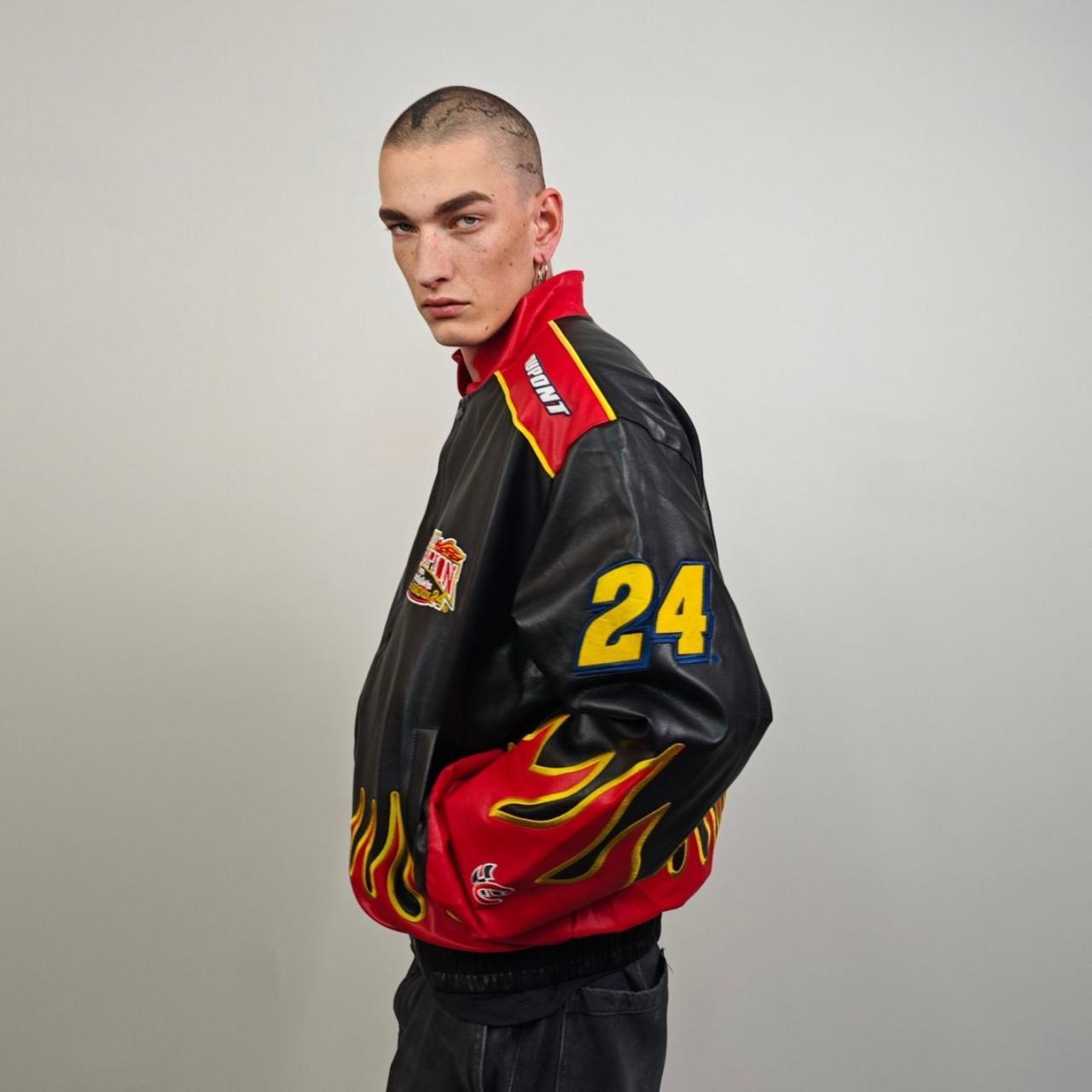 ジャケット・アウター RED PATCH RACING JACKET New Members Only Sport Red Team Racing ZIP Windbreaker Men's