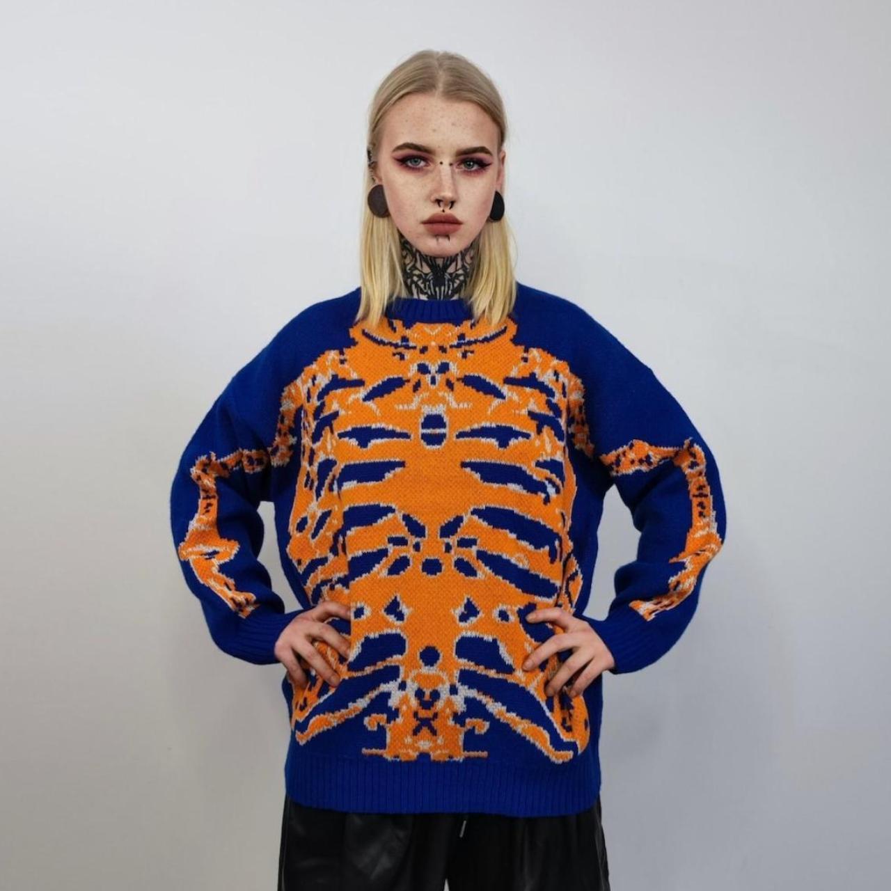 Skeleton sweater knitted bones jumper rib cage. Depop
